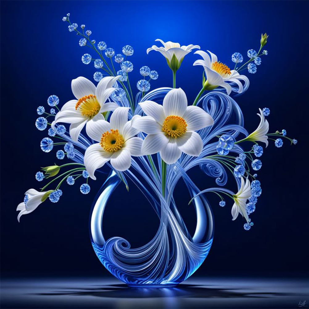 Luminous Flowers 30*30cm(canvas) full round drill diamond painting