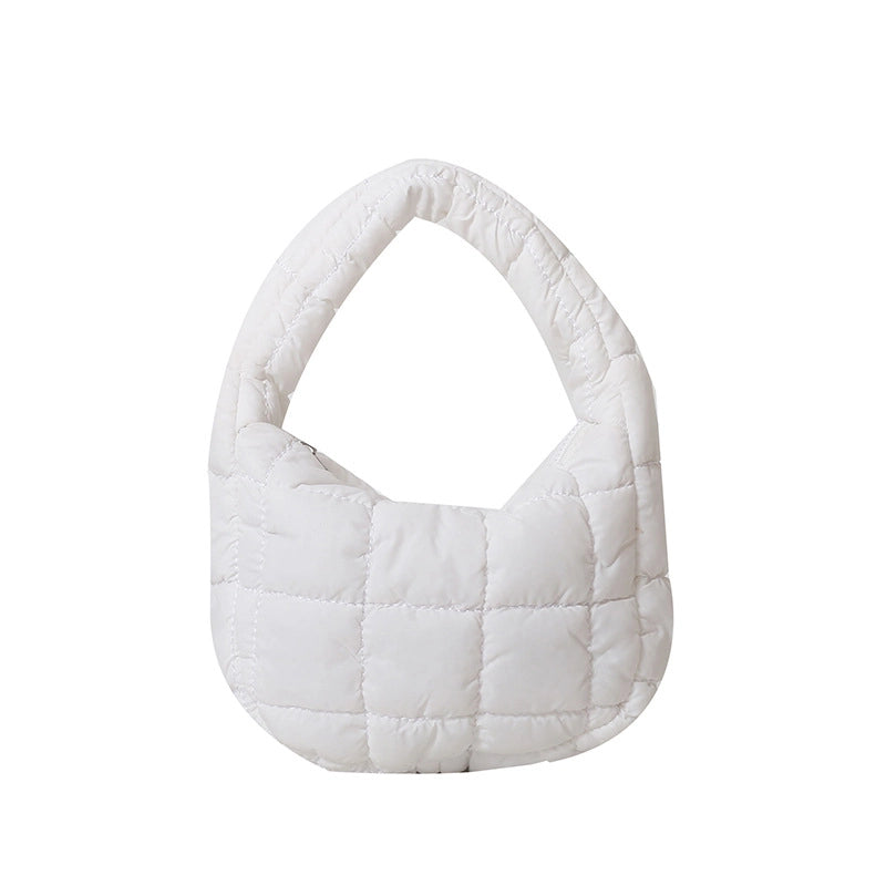 Women’s Small Nylon Solid Color Basic Zipper Cloud Shape Bag