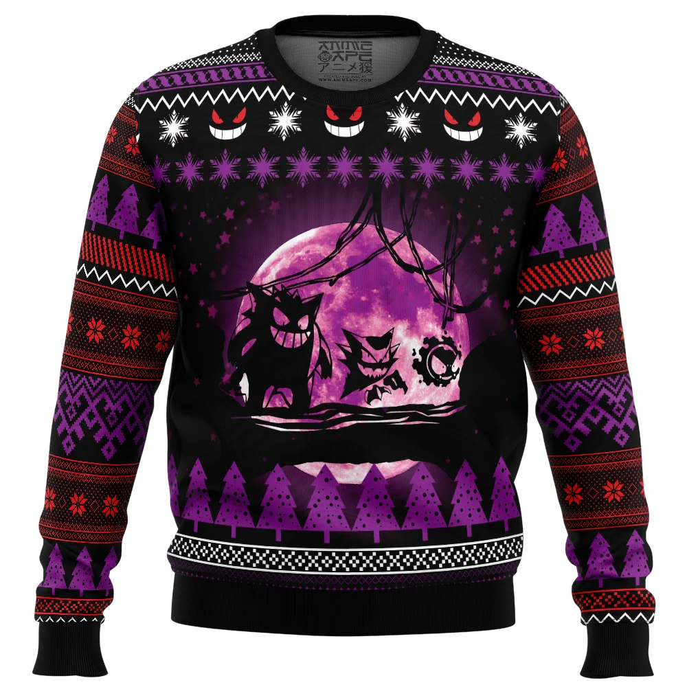 Ghost Trio Pokemon Ugly Christmas Sweatshirt