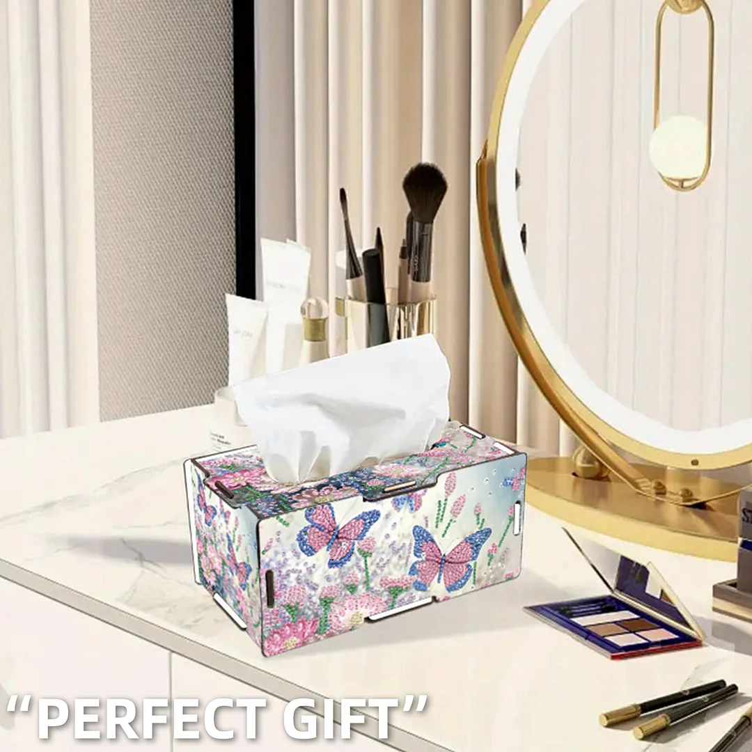 Wooden Diamond Painting Tissue Box for Home and Office Decoration(CZH007)