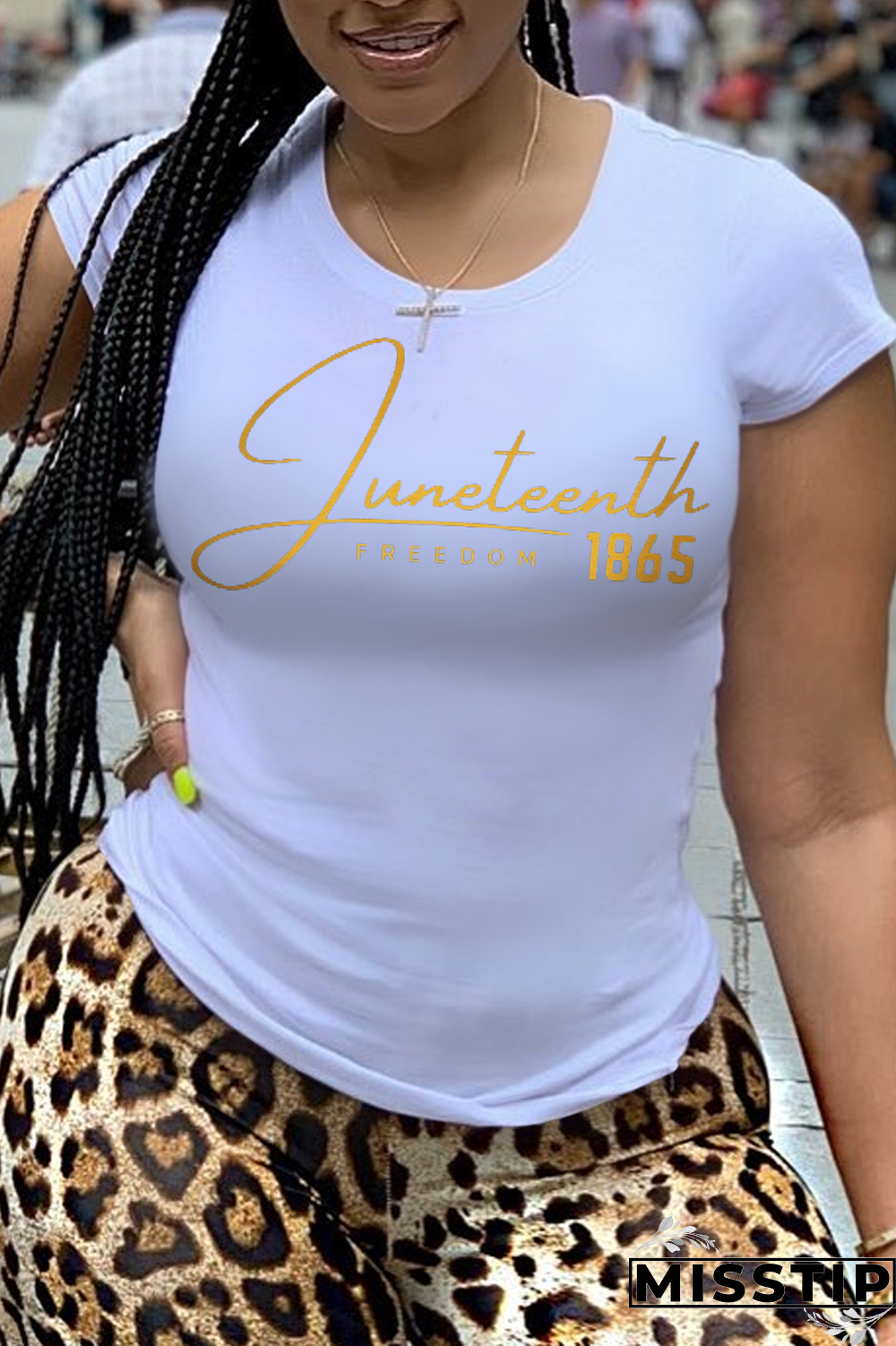 Black Casual Vintage Print Patchwork O Neck T-Shirts