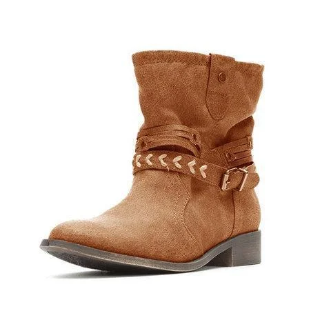Women Nubuck Booties Casual Comfort Zipper Shoes