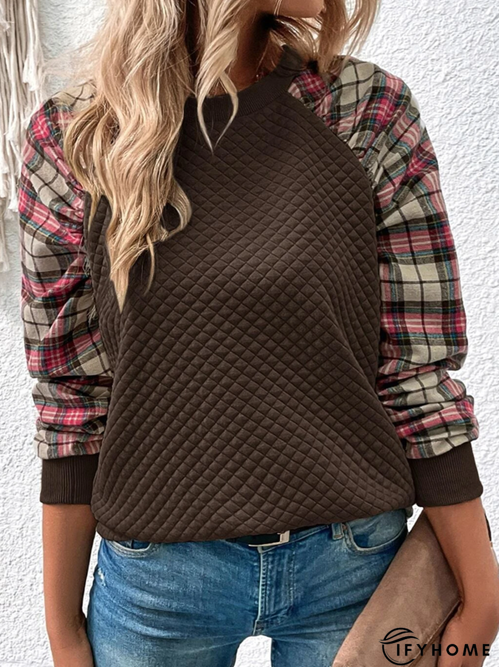 Jersey Loose Crew Neck Casual Sweatshirt | IFYHOME