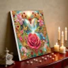 (Pre-Framed)Diamond Painting-DIY Crystal Rhinestone Heart-shaped Flowers(25x25cm)