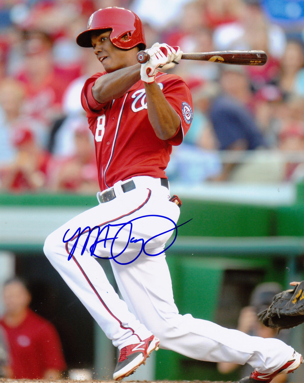 MICHAEL TAYLOR WASHINGTON NATIONALS ACTION SIGNED 8x10