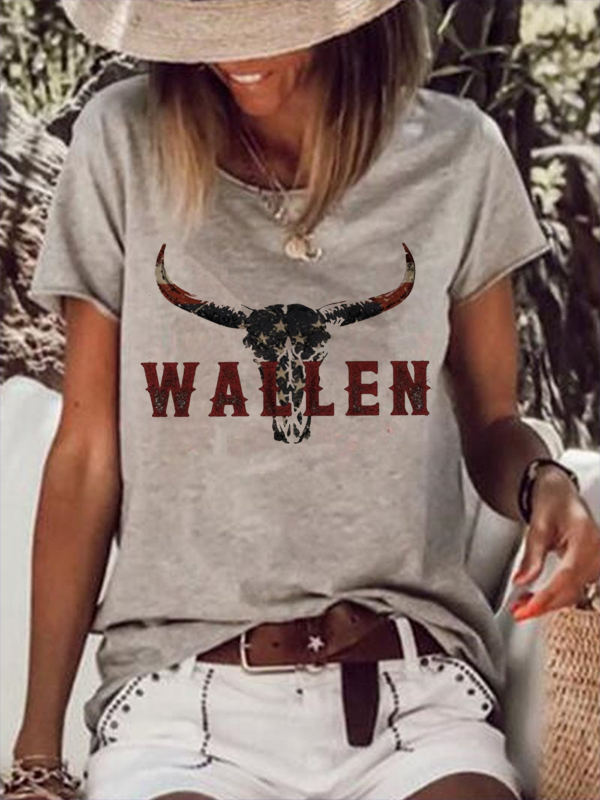 Wallen Bullhead Print Short Sleeve T-shirt