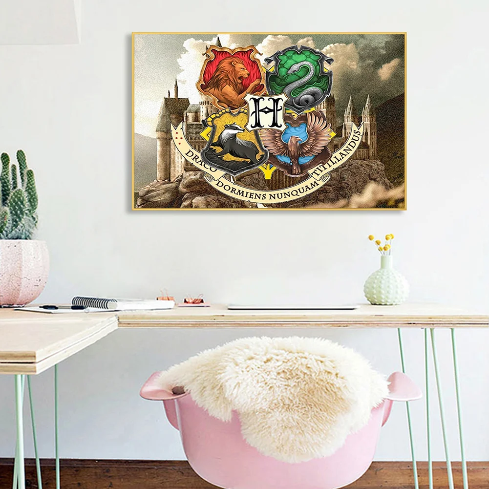 Full Round Drill Mosaic Craft Picture DIY School Badge 5D Diamond Painting