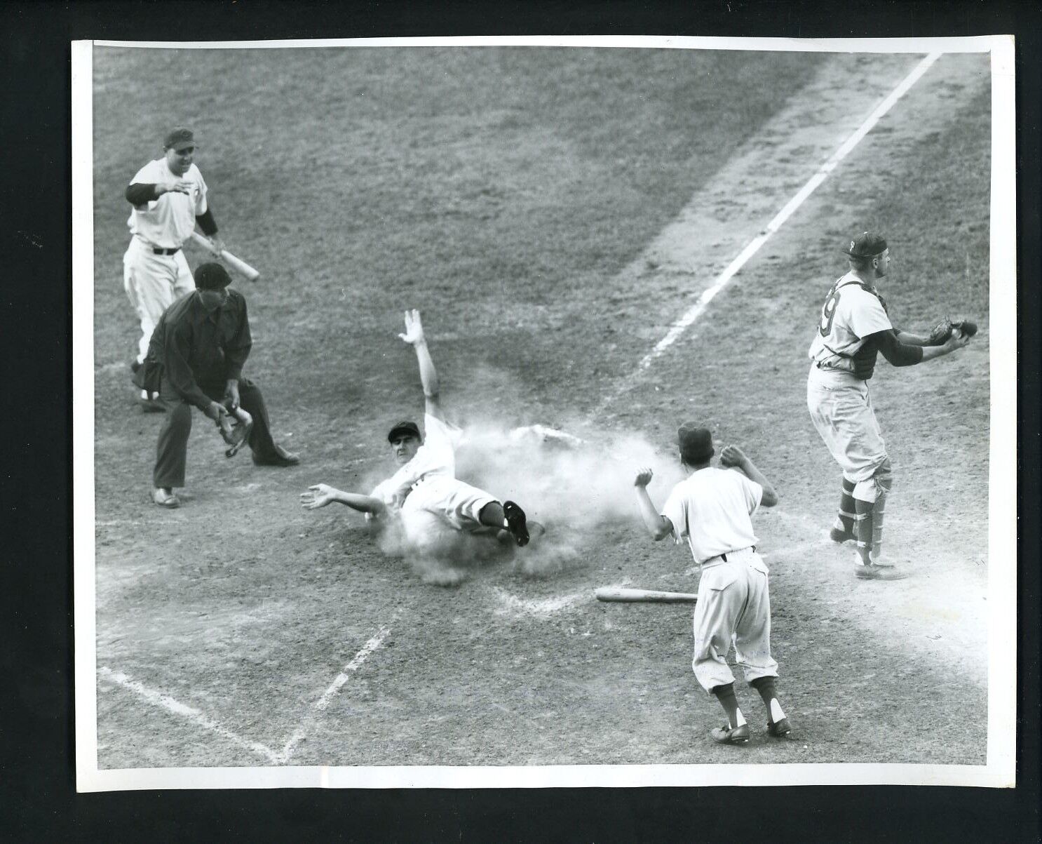 Hank Sauer Stan Lopata Donatelli 1952 Type 1 Press Photo Poster painting Chicago Cubs Phillies