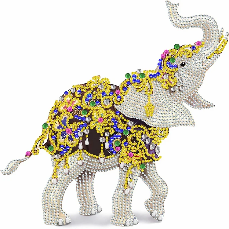 Partial Drills Special-shaped Drill Diamond Painting - Colorful Elephant - 30*30cm