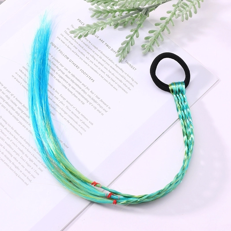 Fashion Children’s Colored Hair Rope Colorful Gradient Wig Twist Braid Rubber Band Hair Tie