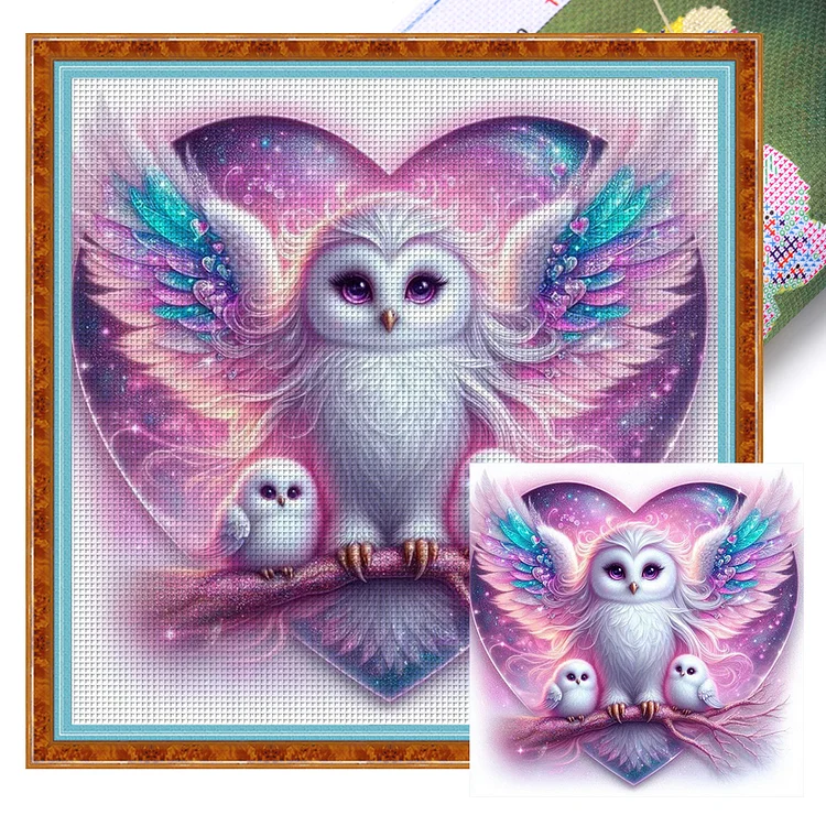【Yishu Brand】Love Wings Owl (40*40cm) 11CT Stamped Cross Stitch gbfke