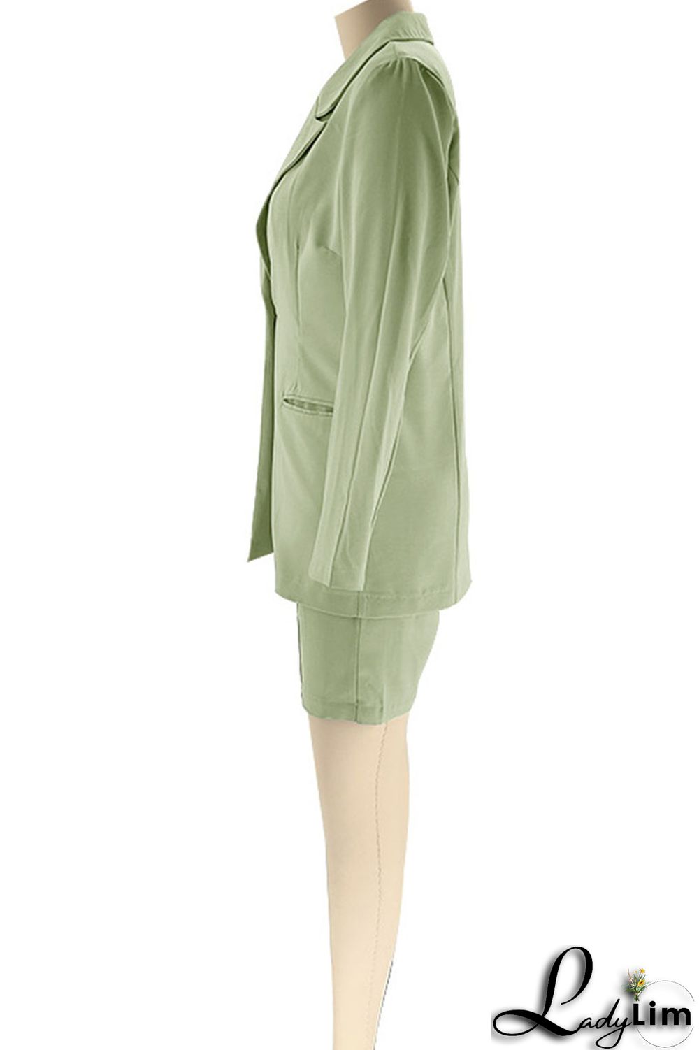 Yellow Casual Solid Patchwork Buttons Turn-back Collar Long Sleeve Two Pieces