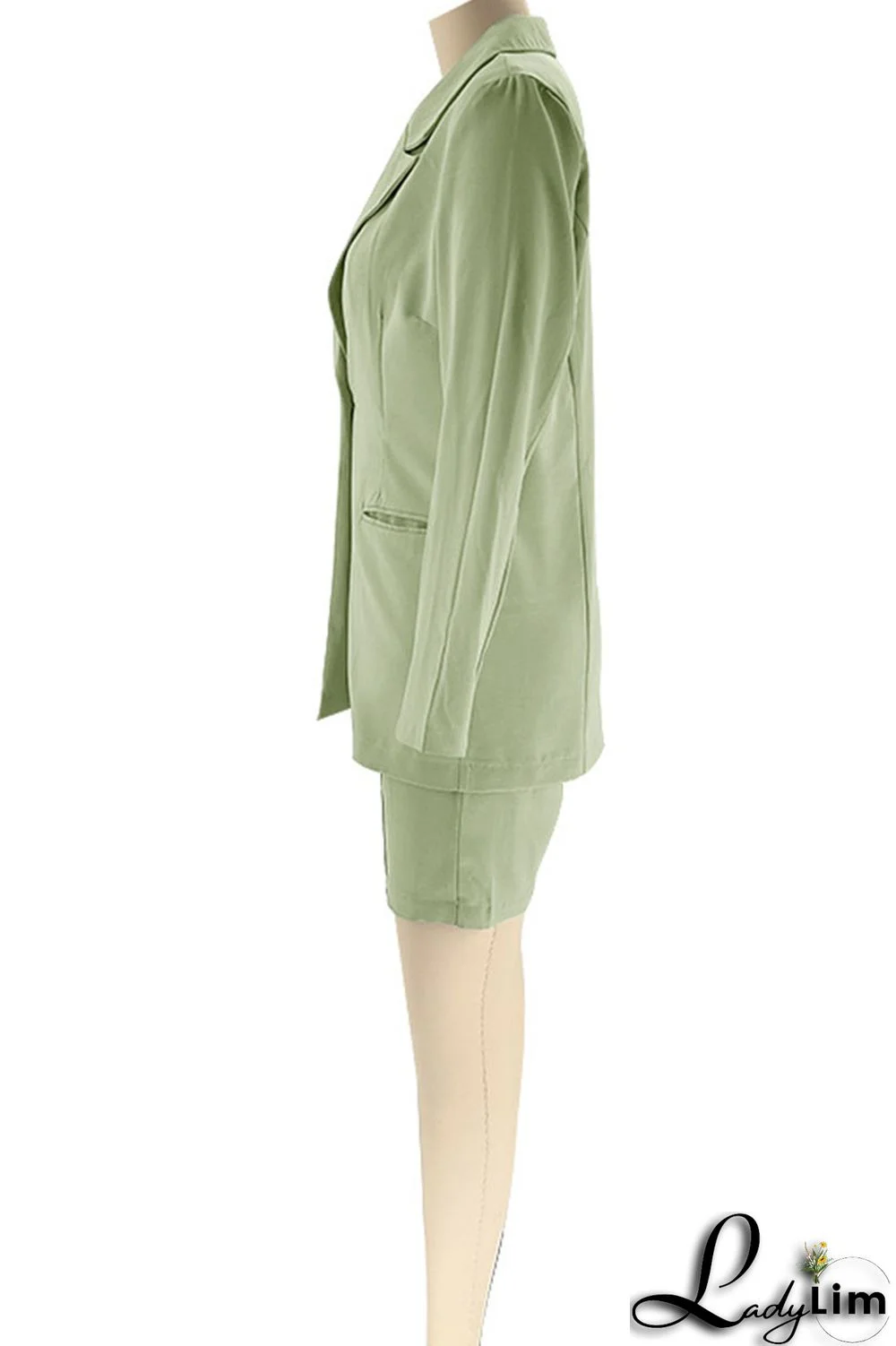 Yellow Casual Solid Patchwork Buttons Turn-back Collar Long Sleeve Two Pieces