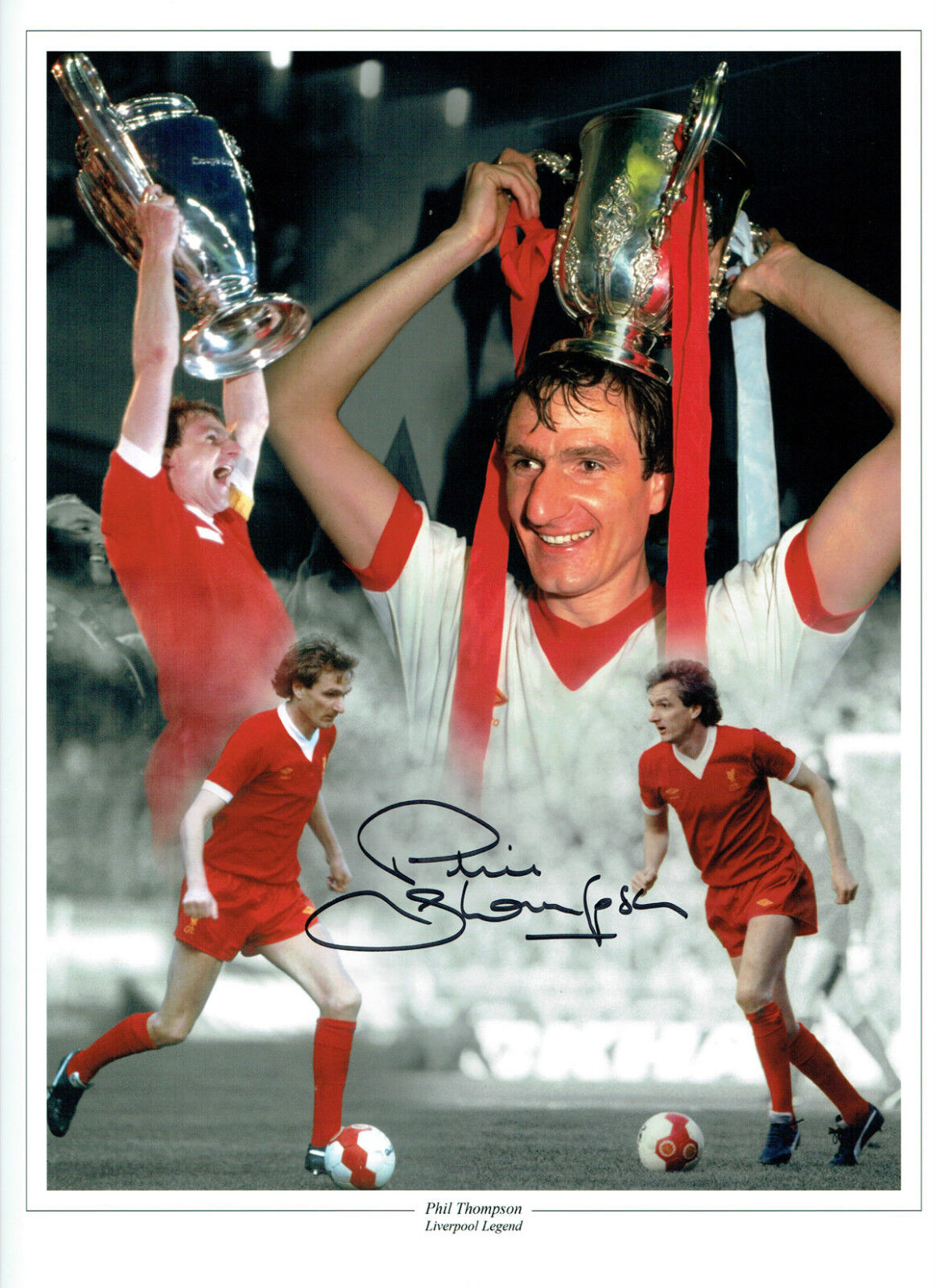 Phil THOMPSON Signed Autograph Liverpool LEGEND 16x12 Photo Poster painting AFTAL RD COA