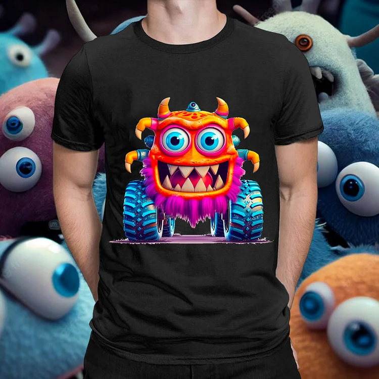 Funny Monster Round Neck T-Shirt -BSTC1376