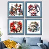 (4pcs) Christmas-18CT Stamped Cross Stitch 30*30cm(Bundle Sale)