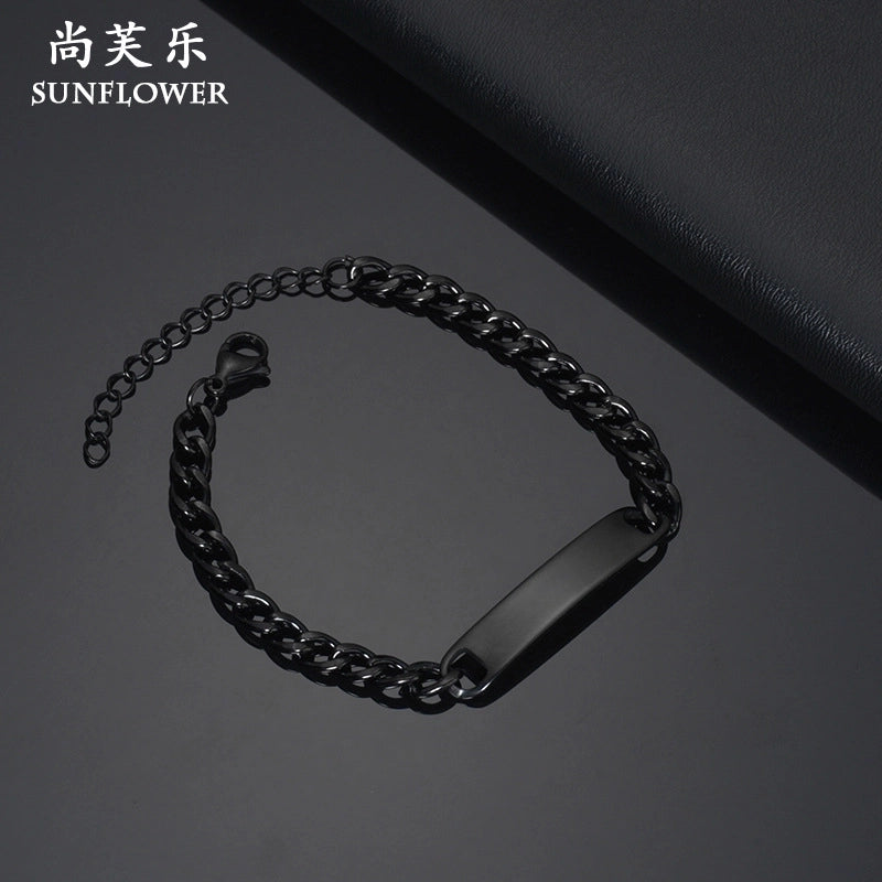 Minimalist Solid Color Stainless Steel Plating Men’s Bracelets