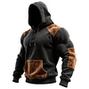 Men's Black Brown Suede Elbow Patches Hoodie by Inlyline