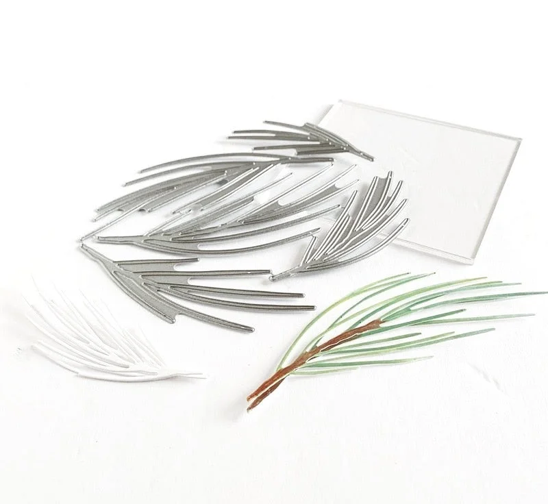 Piggy Craft metal cutting dies cut die mold Pine branch decoration Scrapbook paper craft knife mould blade punch stencils dies