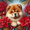 (40*40cm)Xmas Dog - Square Partial AB Drill Diamond Painting