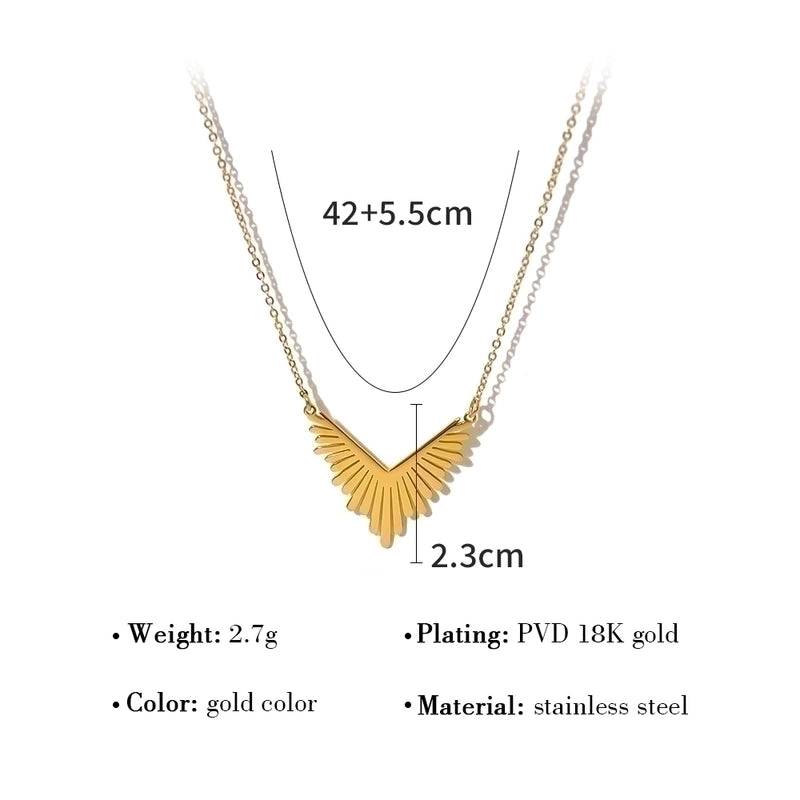 IG Style French Style Geometric 304 Stainless Steel Plating Pendant Necklace