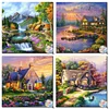 4Pack Landscape-AB Drills Round Diamond Painting(45x45cm)