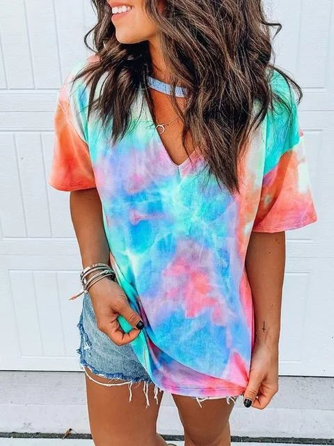 Tie Dye Printed Multicolor T-shirt