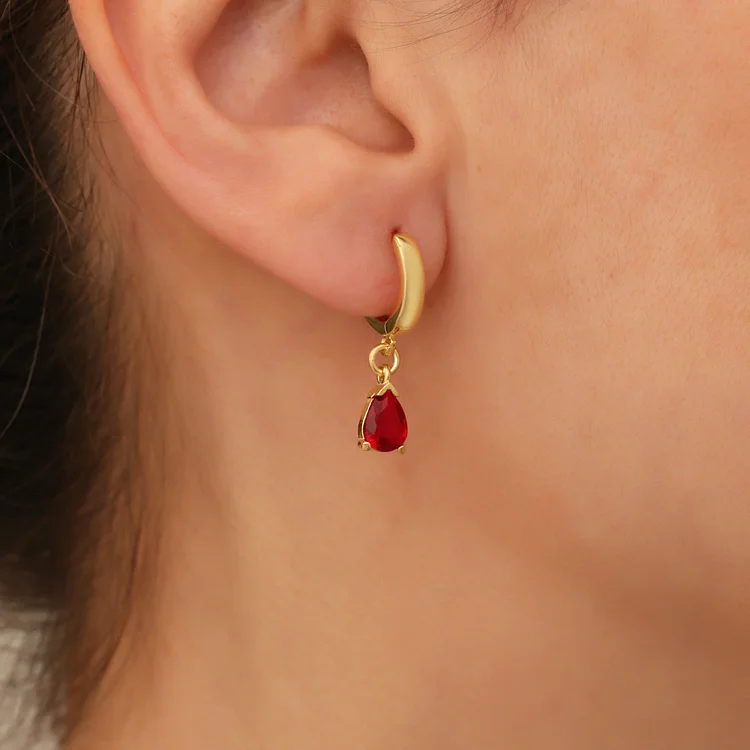 Olivenorma Birthstone Garnet Drop Pendant Jewelry Set