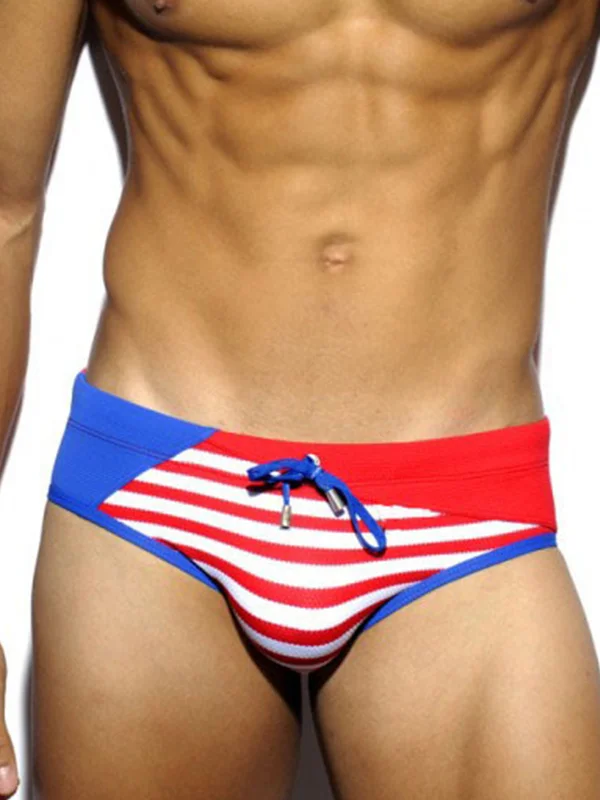 Men's Navy Striped Trunks