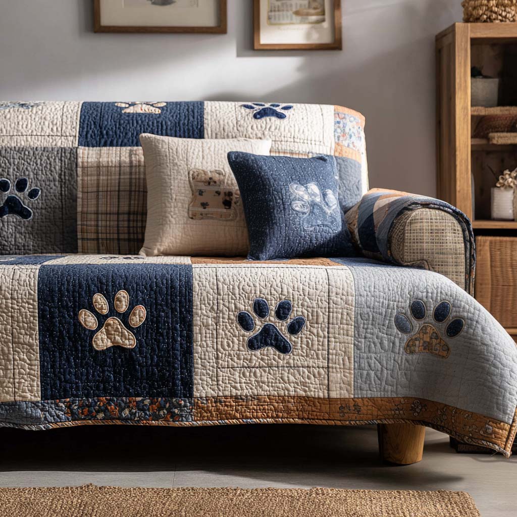 Velvet Paws Quilted Sofa Cover NCU0NT11201 everthome