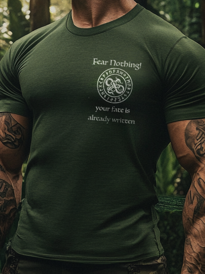 Men's Casual Viking Fear Nothing Totem T-shirt / Rvogue / Rvogue