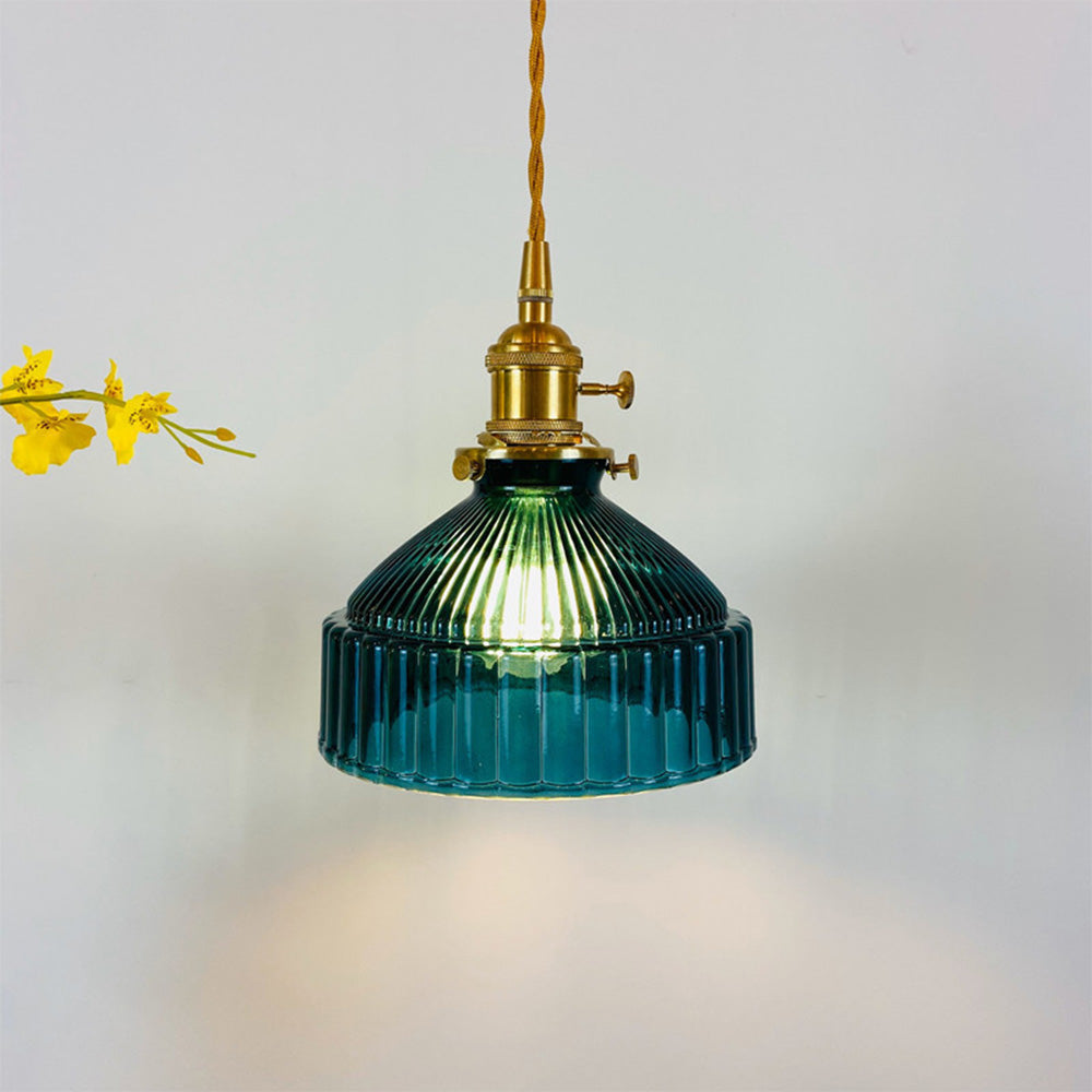 Nordic Retro Brass Glass Pendant Lamp