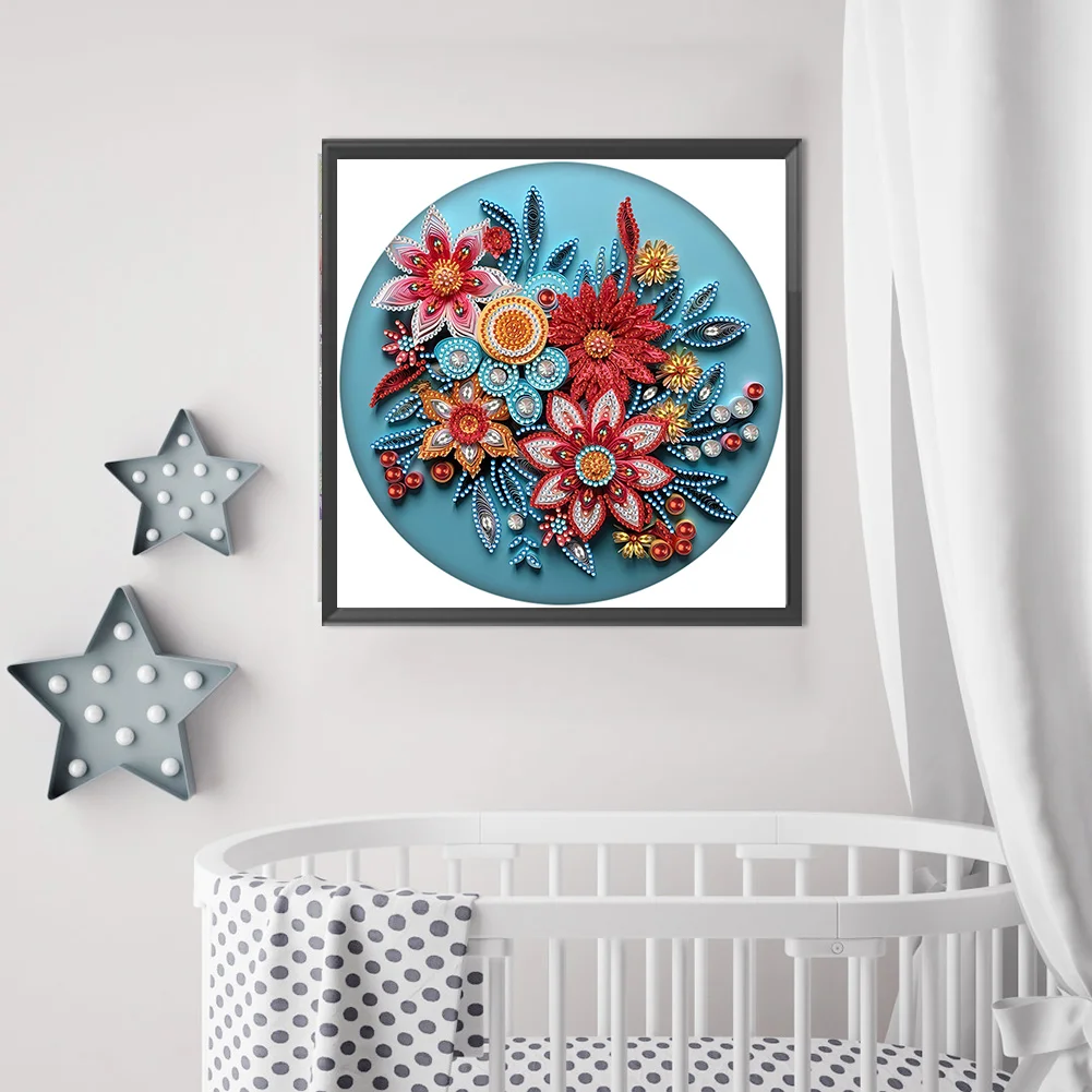 Diamond Painting - Partial Special Shaped Drill - Flower(Canvas|30*30cm)