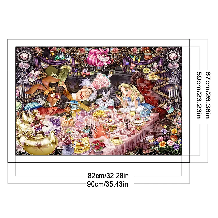 11CT 3 Strands Threads Printed Cross Stitch Kit - Disney Alice In