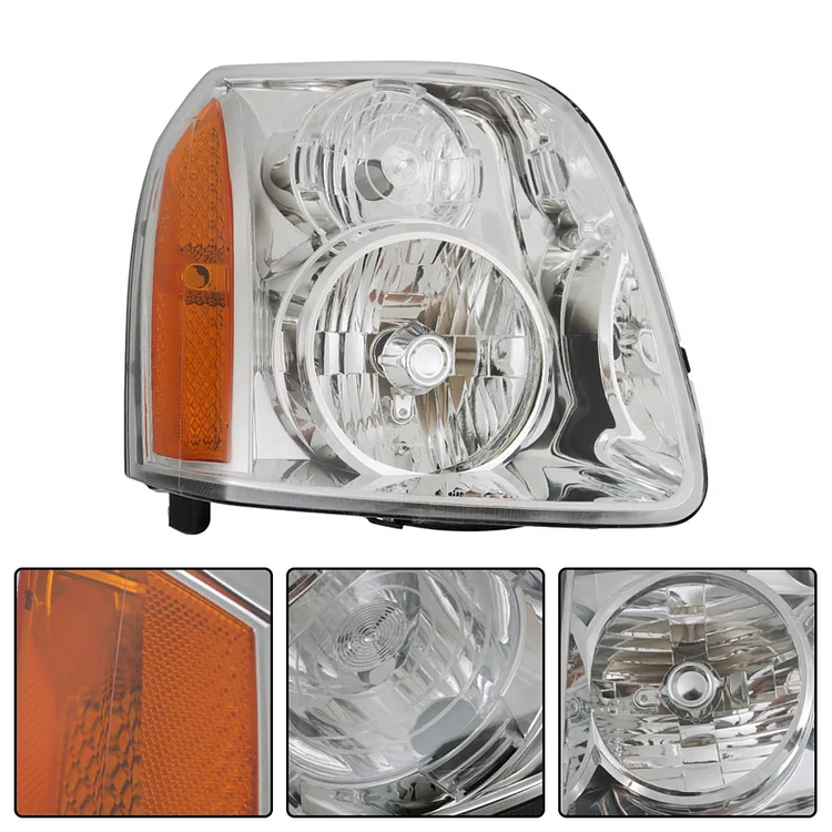 SEBLAFF 1 Pair Headlamps Assembly Replacement for 2007-2014 Yukon Denali XL 1500 XL 2500 Chrome Headlights Driver and Passenger Side