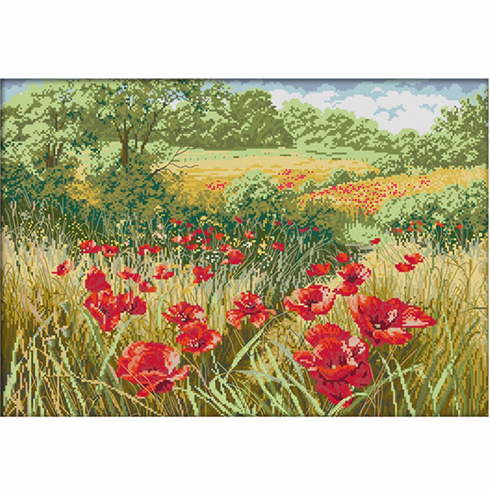 

Hill Flower - 14CT Stamped Cross Stitch - 56x41cm, 501 Original