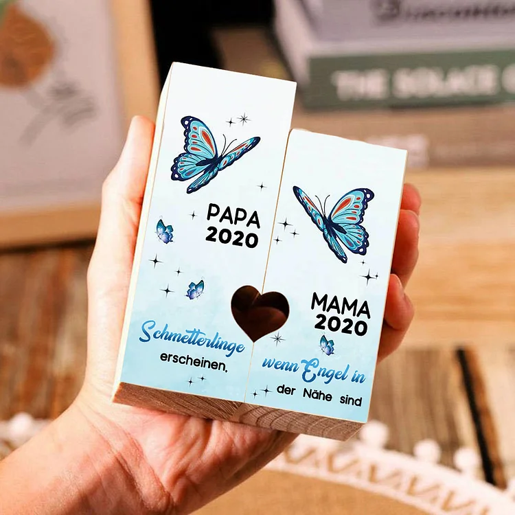 Kettenmachen Personalisierte 2 Namen & Jahre-Schmetterlinge