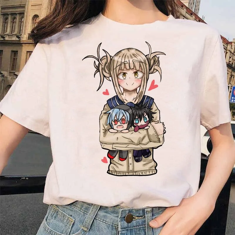 Anime Ahegao T Shirt Women Harajuku Boku No Hero Academia T-shirt Senpai Funny Tshirt Himiko Toga Top Tees Female