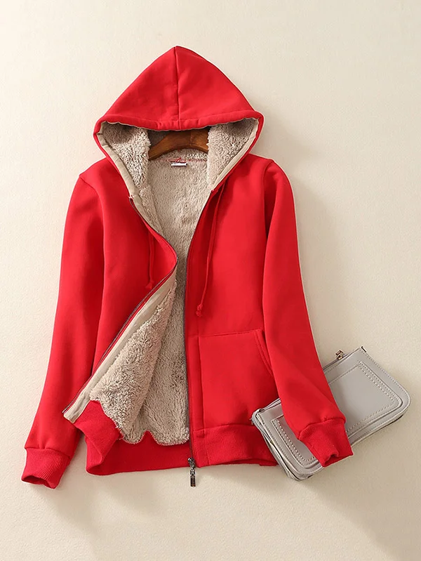 Berber Fleece Drawstring Hooded Coat