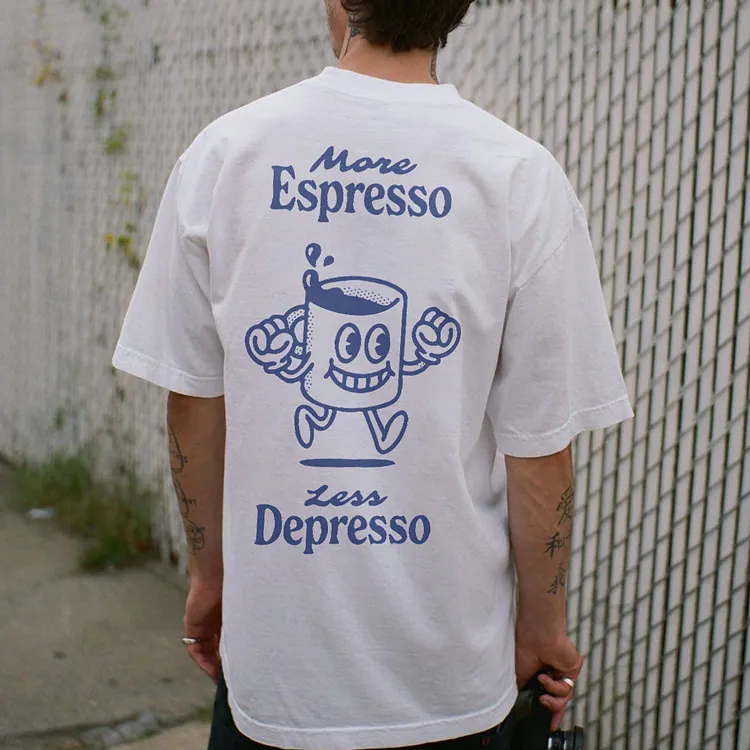 More Espresso Less Depresso Printed Men's T-shirt