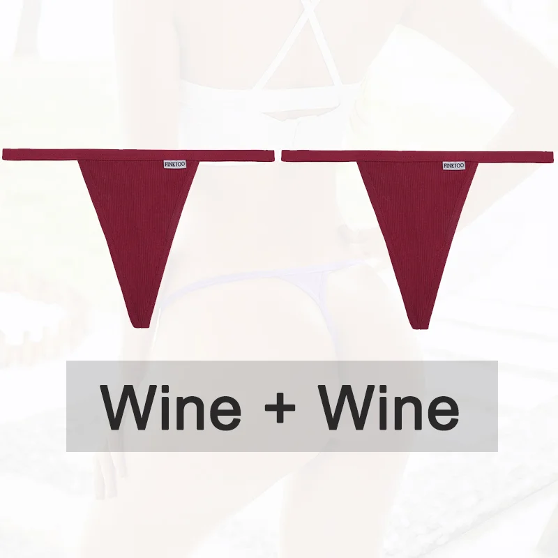 Billionm 2PCS/Set Women Sexy Cotton Panties Solid Color Underwear G-String Hollow Breathable Underpants Female Intimates Lingerie