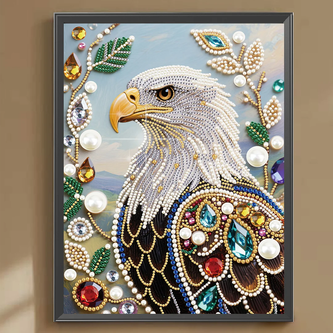 Eagle B Special Shaped 5D DIY Partial Drill Pearl Diamond Painting Kit for Adults Beginners Home Decor 30x40cm