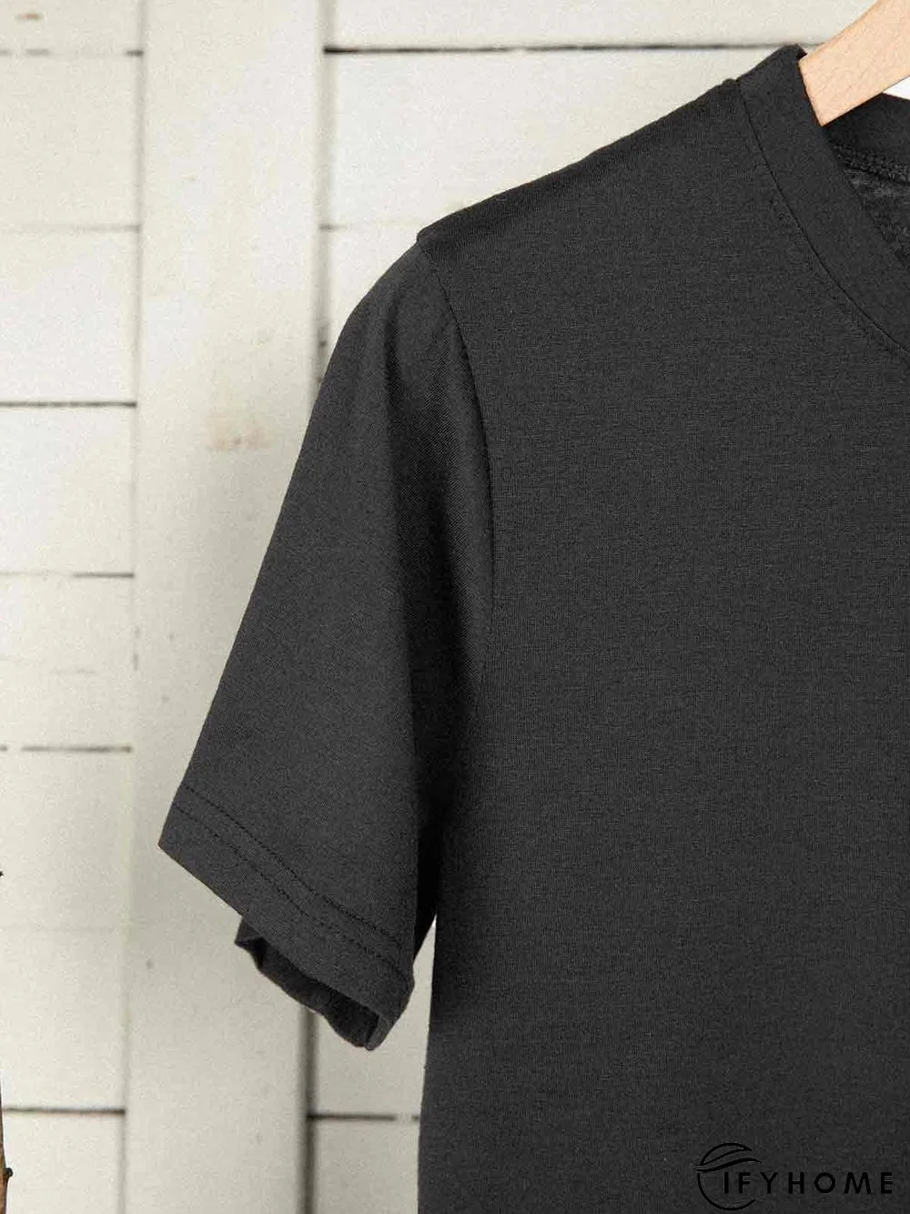 Casual Feather Printed Short Sleeve Crew Neck Shift T-shirt | IFYHOME