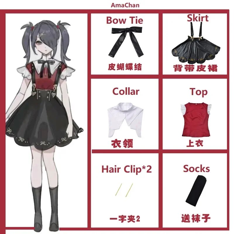 [Wetrose] In Stock NEEDY GIRL OVERDOSE Amechan K Angel Cosplay Costume Game Seifuku JK Chou Zetsu Sai Kawa Ten Shi Chan Wig Full Set