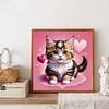 Valentinstag Herz Kätzchen - runder Bohrer Diamantmalerei - 30*30cm