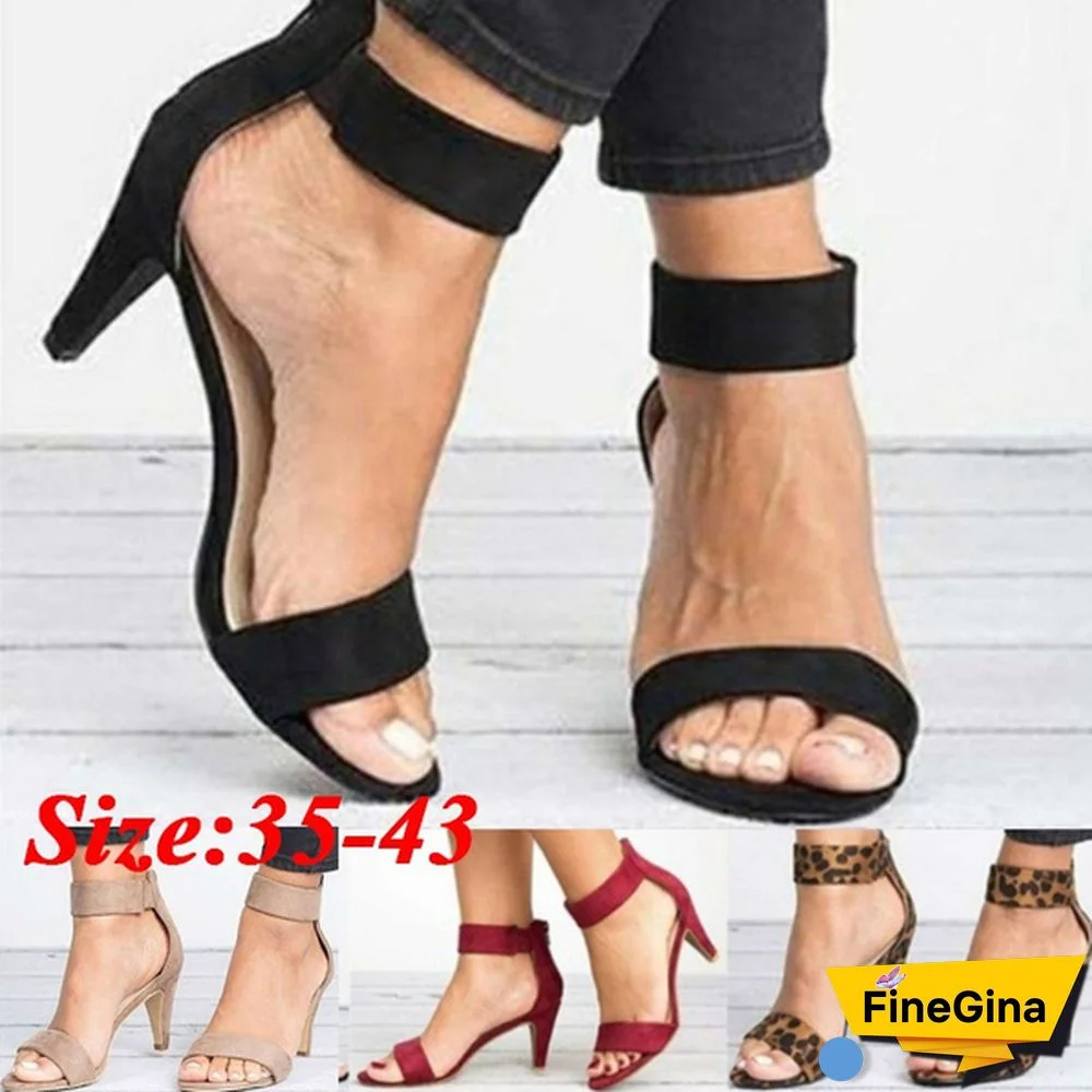 Fashion Women's High Heel Sandals Open Toe Shoes Ankle Strap Stiletto Heel Sandals