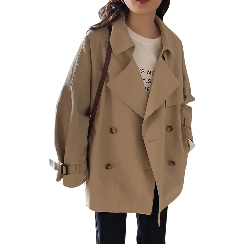 Uveng Uveng Medium Long Wind Coat Women Spring And Autumn High-Level Hepburn Popular British Style Long-Sleeved Top