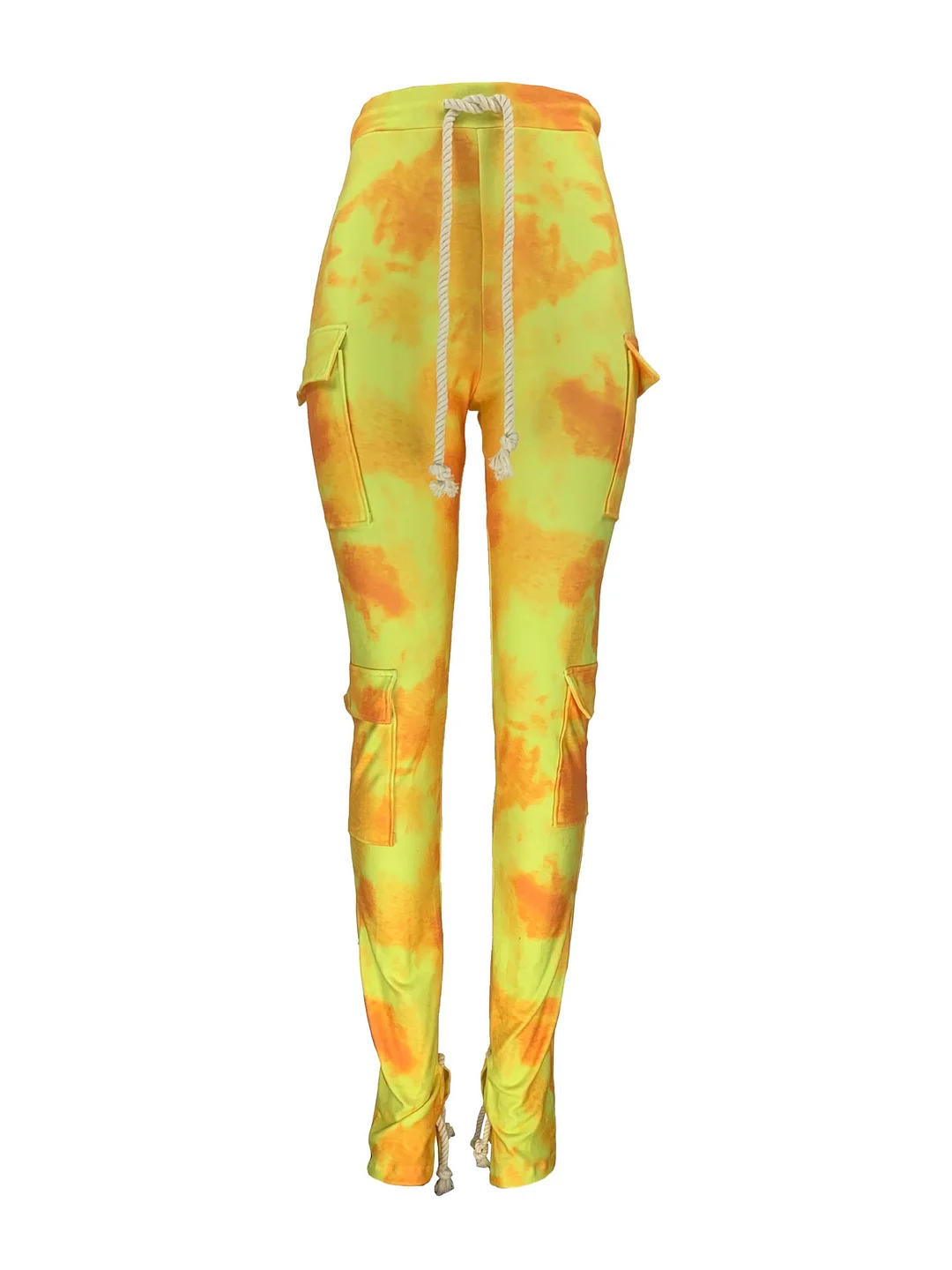 Uveng Printed Multi-pocket Super Elastic Trousers Drawstring Pants