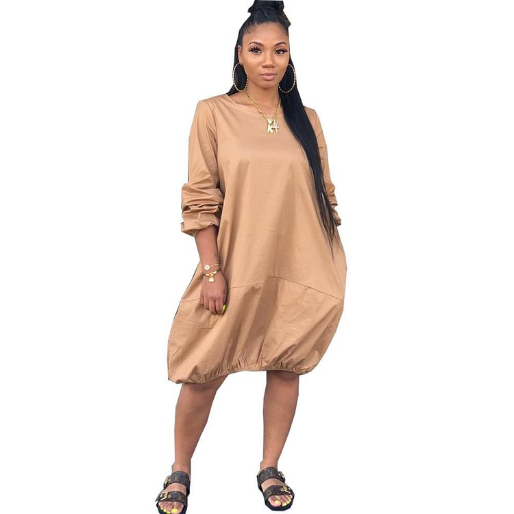 Women's Long-sleeved Casual Dress for Large Size - Shop Trendy Women's Fashion | TeeYours