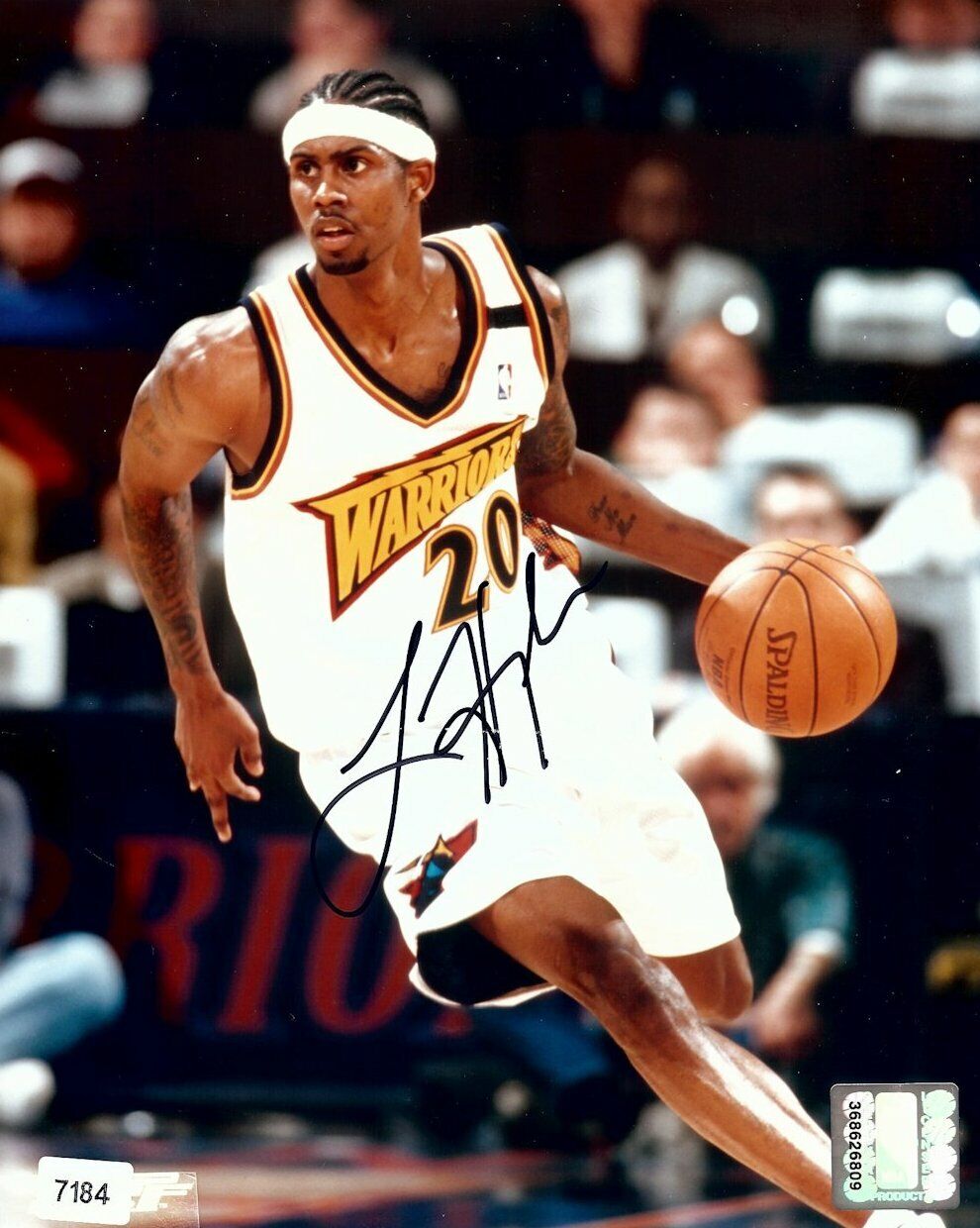 Larry Hughes Autographed 8X10 Photo Poster painting Warriors Home Dribbling w/COA